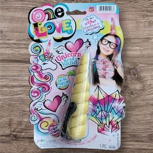 Ja-Ru‎ One Love Unicorn Horn Headband Yellow Gold Sparkle Elastic Band Costume